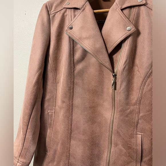 Chicos Faux Suede Moto Jacket sz 2 - Picture 8 of 8